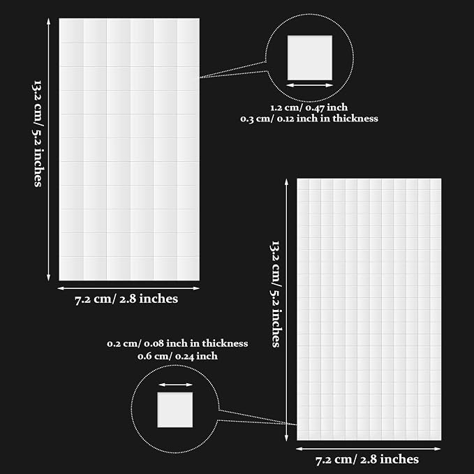 8 Sheets Foam Dots Squares, Adhesive 3D Foam Squares, 2 Sizes, Scrapbook |