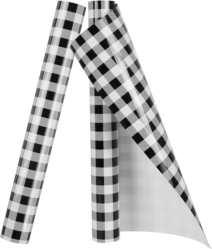 TORC Black White Buffalo Plaid HTV Vinyl 12 inch x 10 ft, Check Heat Transfer