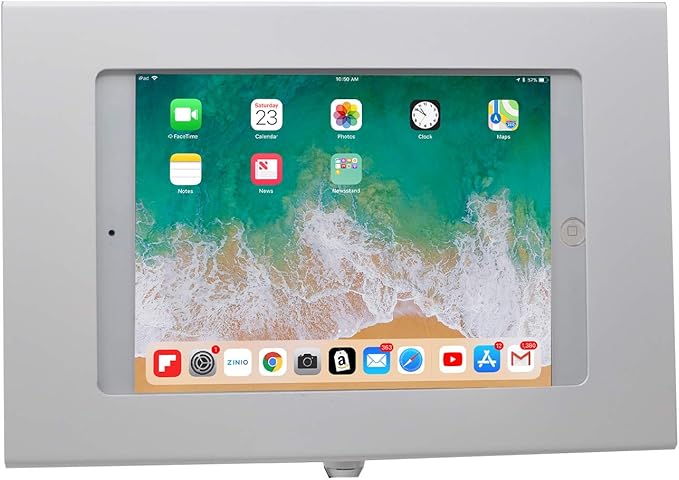 TABcare Locking Security Metal Case for iPad Mini Used as Kiosk, POS, Store, Show Display (White, iPad Mini 4/5)