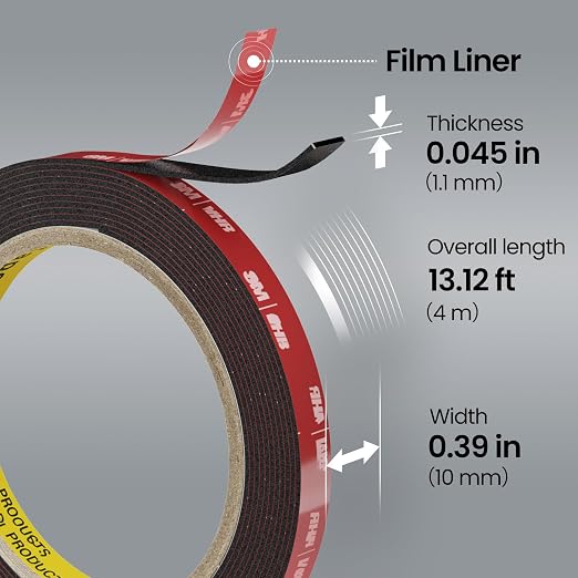 Double Sided Heavy Duty Tape, 13.12 FT × 0.39 in Mounting Adhesive Foam Tape