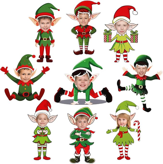 Gersoniel 72 Pcs Kid Christmas Elf Decor Xmas Cartoon Bulletin Board Cutout |