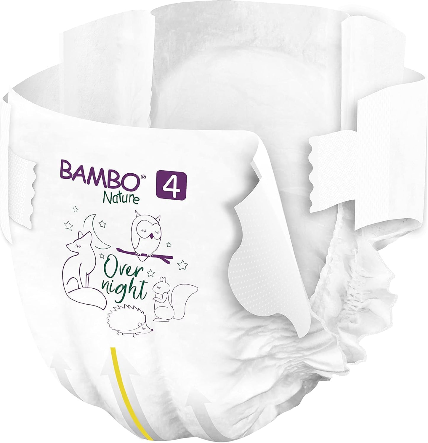 Bambo Nature Overnight Baby Diapers (Size 3 to 6), Size 4, 24 Count