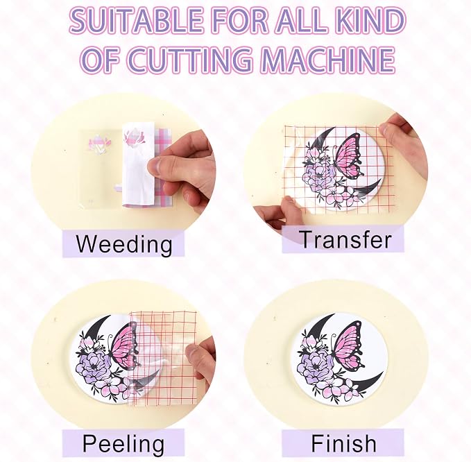 Tintnut Pink Purple Plaid Permanent Vinyl, waterproof, easy peel & stick