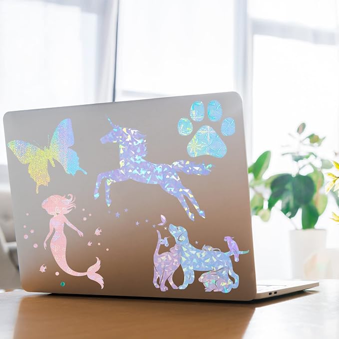 Clabby 36 Sheets Holographic Sticker Paper A4 Vinyl Holographic Laminate Sheets