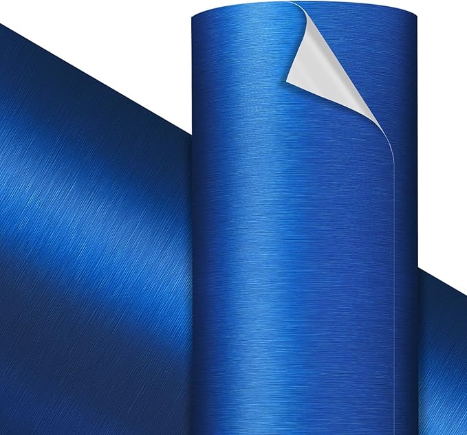 VViViD Premium Blue Brushed Craft Vinyl Roll 1ft x 5ft – Bubble-Free Air