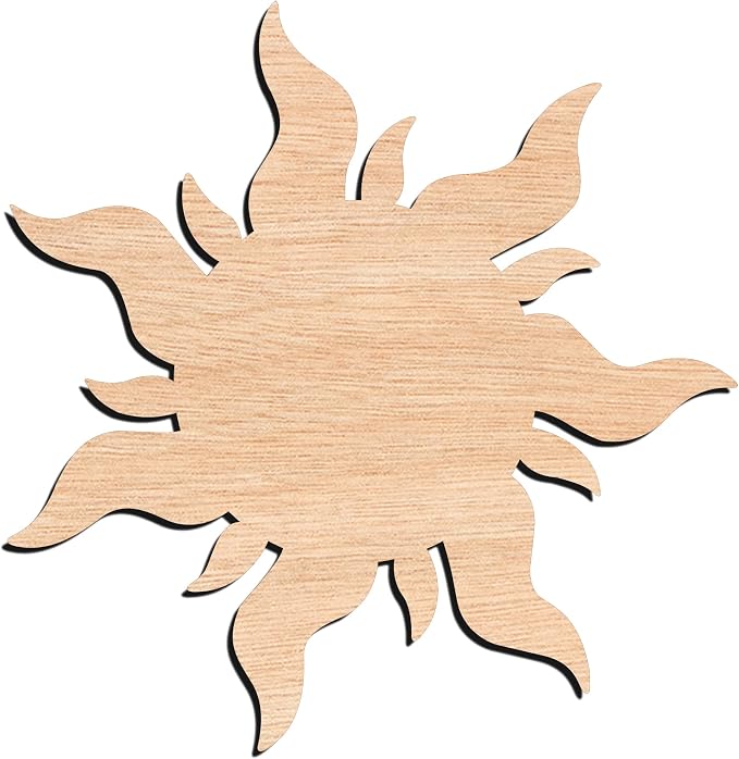 Unfinished Sun Shape Wood Cutout – Laser Cut Basswood