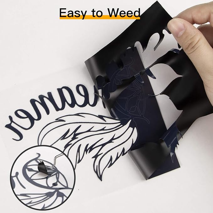 HTVRONT Heat Transfer Vinyl Black HTV Vinyl Rolls