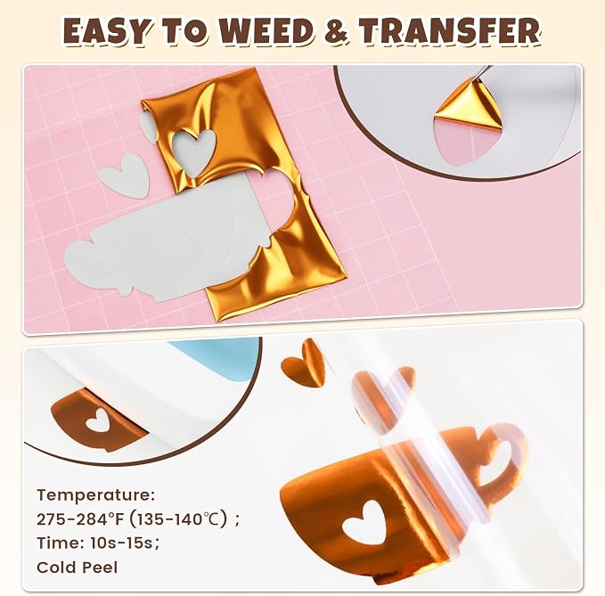 Orange Metallic Foil Heat Transfer Vinyl