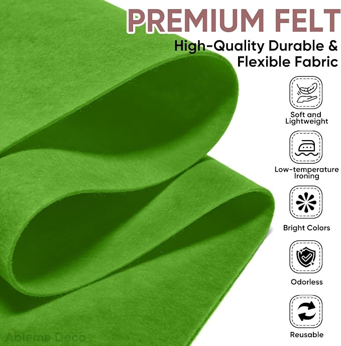 Soft Felt Fabric Sheet 18" x 36", 1.6mm Acrylic Craft Felt, Emerald Green |