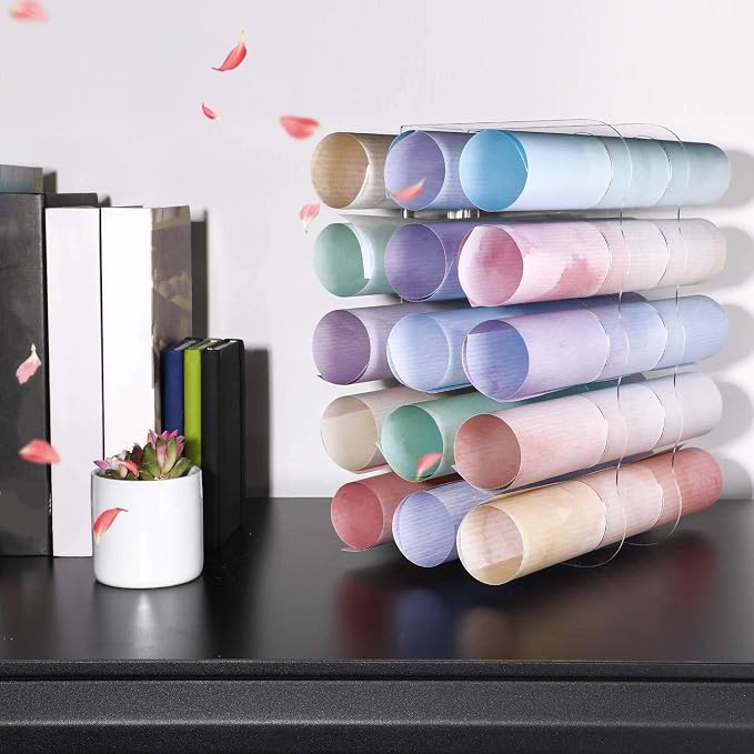 Outus Vinyl Storage Rack Acrylic 15 Holes Vinyl Roll Holder Craft Paper Storage