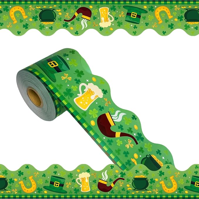 69 Feet St Patricks Day Bulletin Board Borders Lucky Shamrock Clover Rainbow
