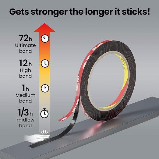 Double Sided Heavy Duty Tape, 13.12 FT × 0.25 in Mounting Adhesive Foam Tape