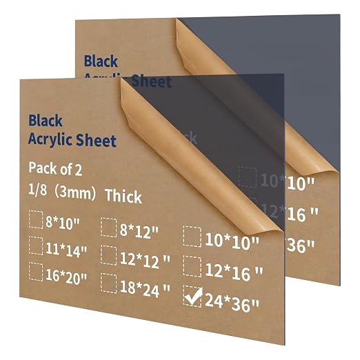 2-Pack Plexiglass Sheets, 1/8 Thick 24 x 36 inch Acrylic Sheets