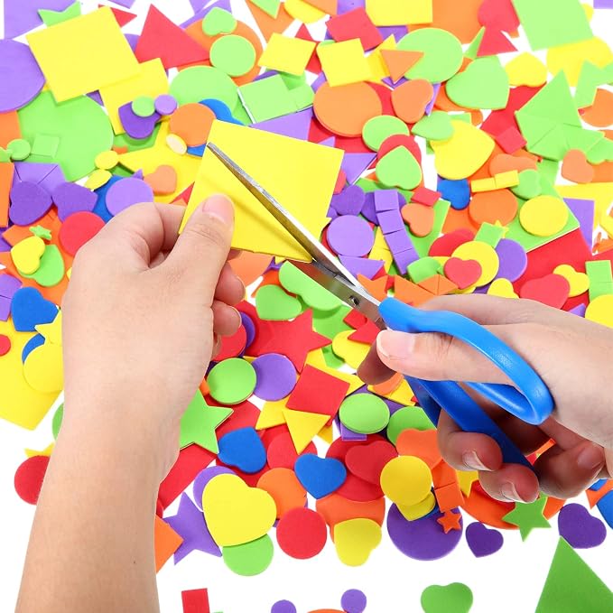 1500 Pieces Self Adhesive Foam Stickers Mini Geometry Shapes EVA Foam Stickers