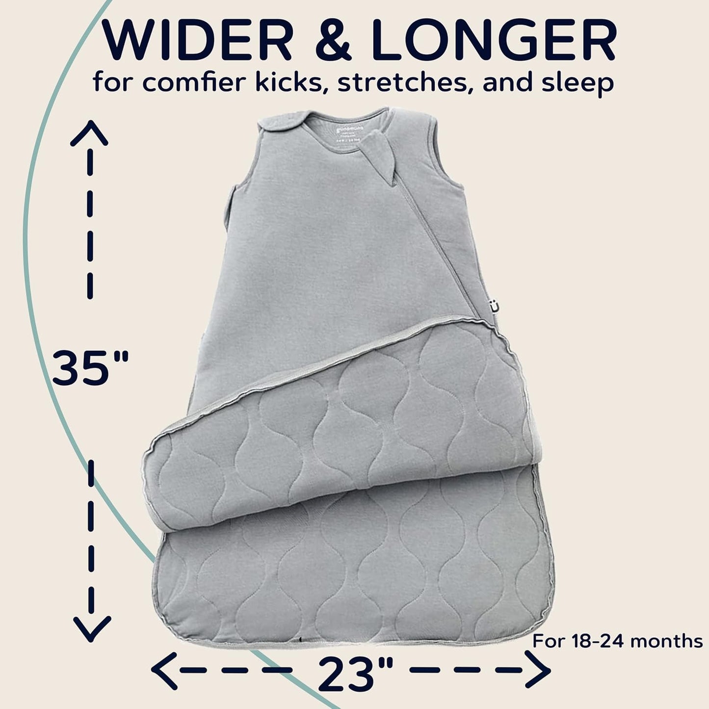 GUNAMUNA günamüna Unisex Baby, Toddler Wearable Blanket, Sleeping Bag Bamboo Rayon, Sleep Sack with Diaper Zipper, 2.6 TOG