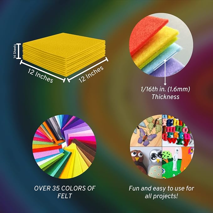 FabricLA Acrylic Felt Sheets for Crafts