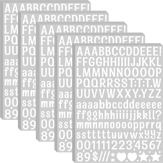 Letter Stickers 0.5 inch, Self-Adhesive Vinyl Waterproof ABC Letter Stickers