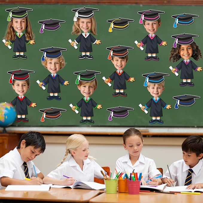 gisgfim 80Pcs Graduation Gown Cutouts Graduation Bulletin Board Decorations