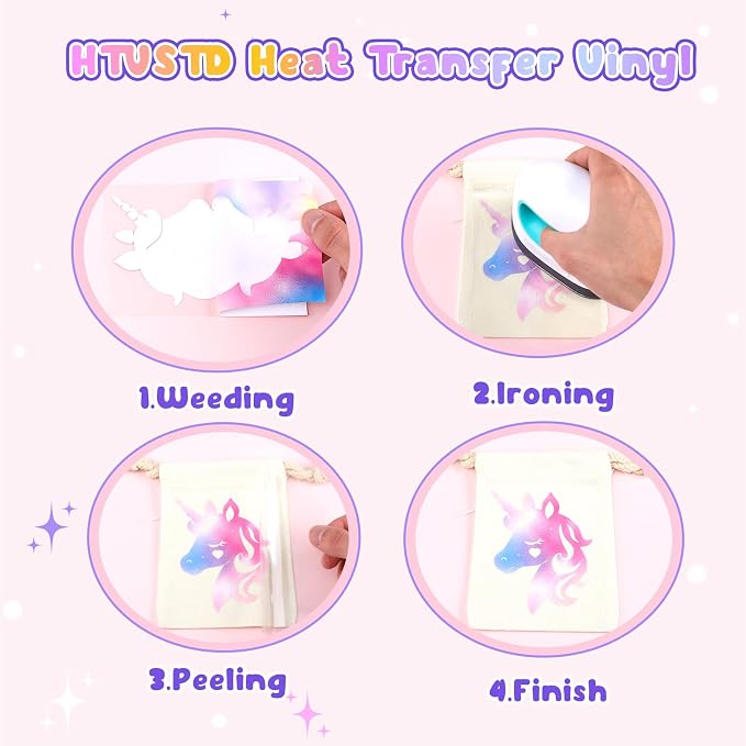 HTVSTD Holographic HTV Heat Transfer Vinyl 10pcs 12×10in Iron on Vinyl |