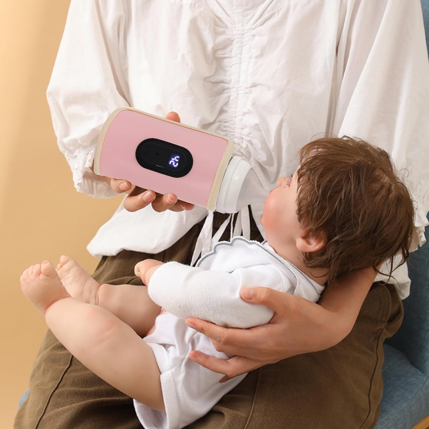 Portable Bottle Warmer 18W Quick Heating Baby Bottle Warmer Temperature Adjustable USB Baby Bottle Heater for Home Family Travel Style 2, Portable Bottle Warmer