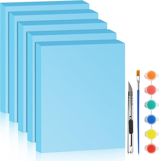 LuckyFoam Blue 5 Pack 15x12x1.5 inch Foam Sheets 1.5 Inch Thick | Polystyrene