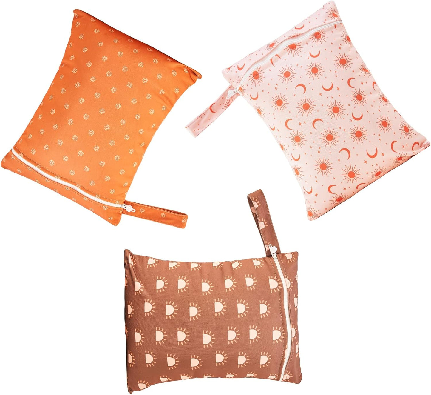 Happy Flute 3 Set Wet Bag Storage Bag Waterproof Washable Travel Bags, Beach, Pool, Gym Bag for Swimsuits & Wet Clothes for Baby(Sun)