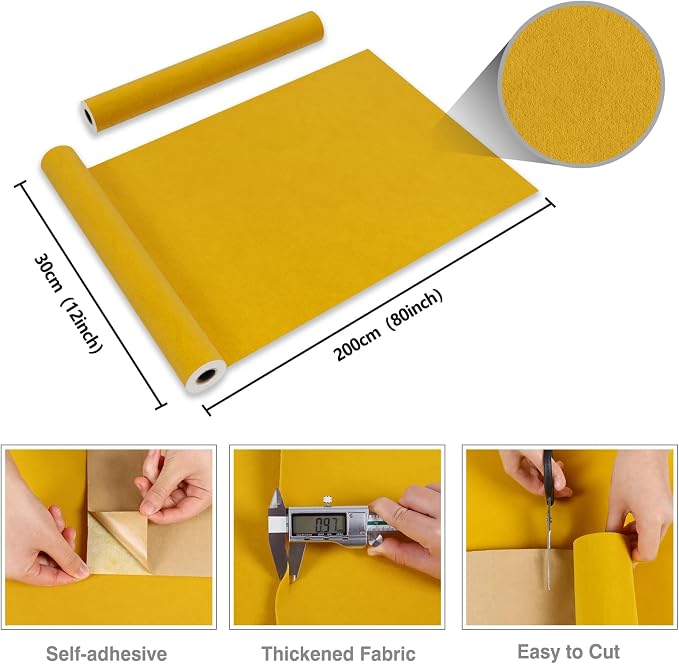 CRE8TIVE Mustard Yellow Velvet Drawer Liner Felt Velvet Flocking Liner