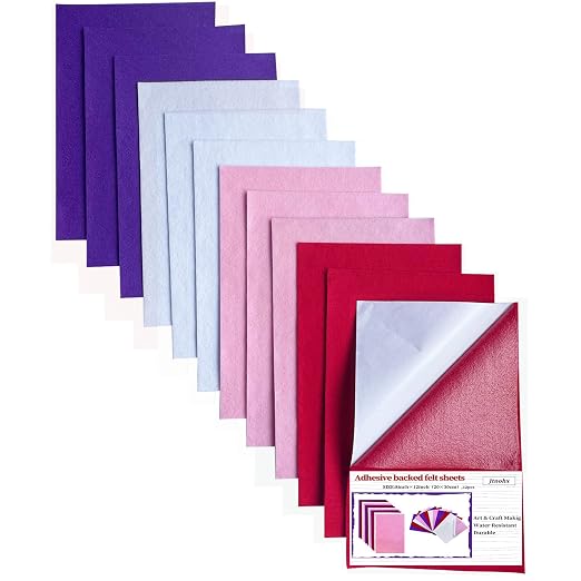 Jtnohx Self Adhesive Felt Sheets, 12 Pieces Felt Fabric