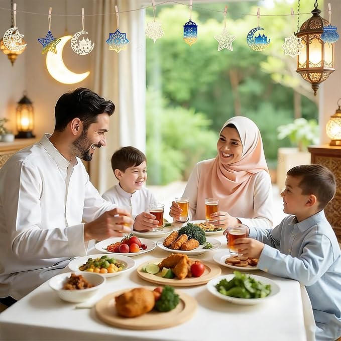 36PCS Wooden Ramadan Decorations Eid Islam Mubarak Ornaments Mubarak Hanging