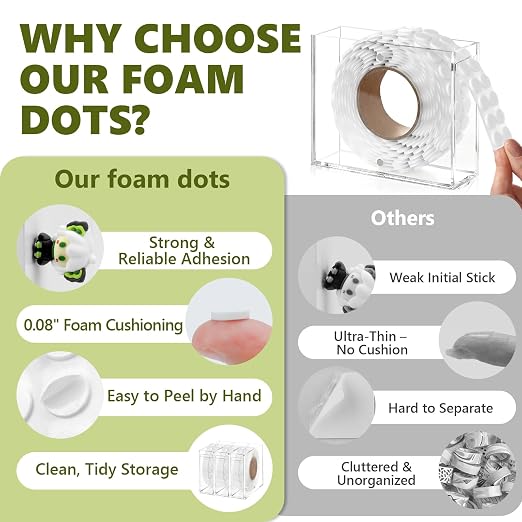 400 PCS 2mm Double Sided Foam Dots