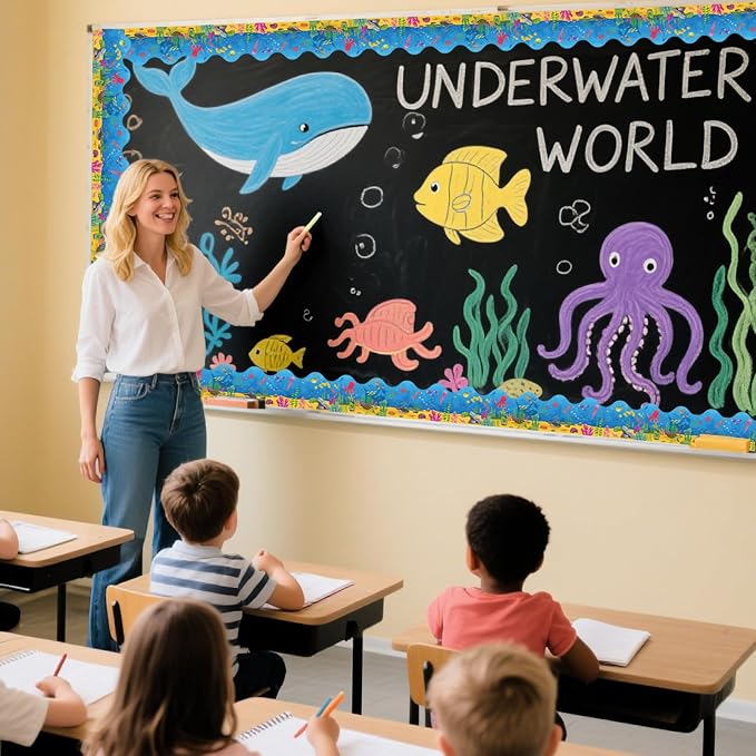 69Ft Ocean Bulletin Board Borders Summer Under The Sea Trimmer Stickers Fish