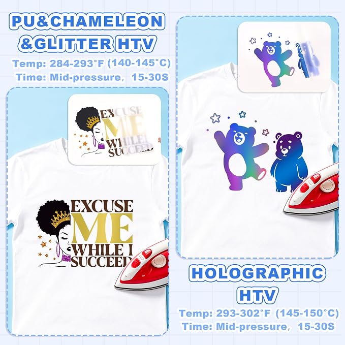 Heat Transfer Vinyl Bundle-47 Pcs 12" x 10" Iron on Vinyl