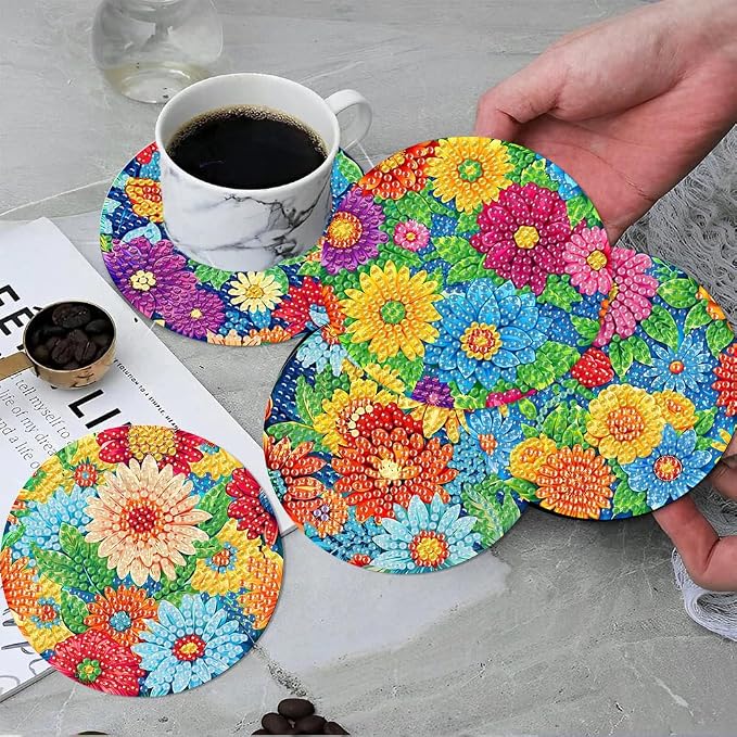 ijbnhd 8 Pcs Diamond Art Coasters