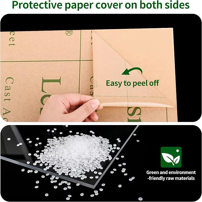 Lesnlok 6 Pieces 6 x 8 Acrylic Sheet1/8 Thick 3mm Plexiglass Sheet,