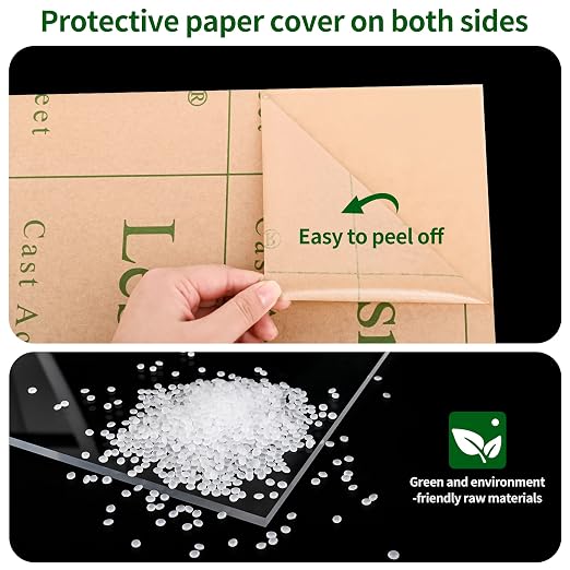 24 x 24 Plexiglass Sheets 1/8 inch Thick 3mm Lesnlok 4 Pieces Clear Acrylic