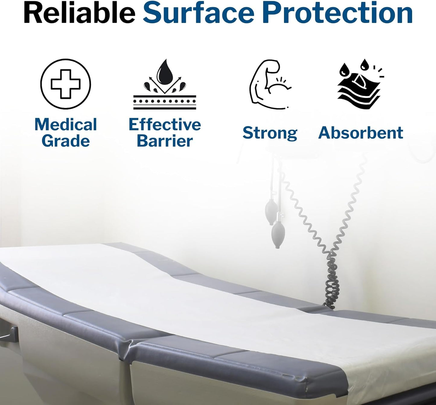 McKesson Medical Exam Table Paper [12 Rolls] – Bed Table Sheet Cover for Diaper Changing, Waxing, Nursing, Chiropractor, Patternmaking, Tracing - Standard Smooth Paper Roll - White, 18 in x 225 ft