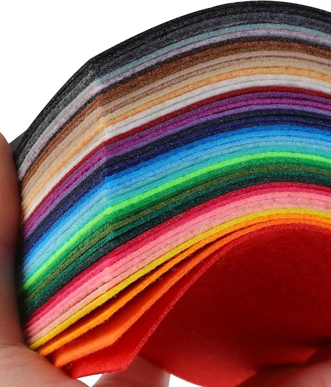 42 Pcs Stiff Felt Fabric Squares 4x4 Inch