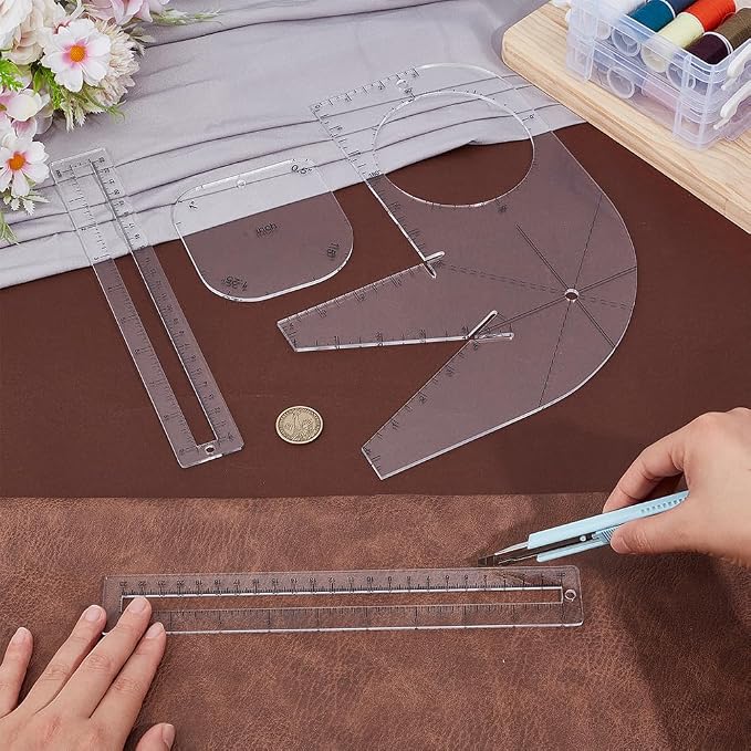 PH PandaHall 4pcs Boxy Bag Making Templates