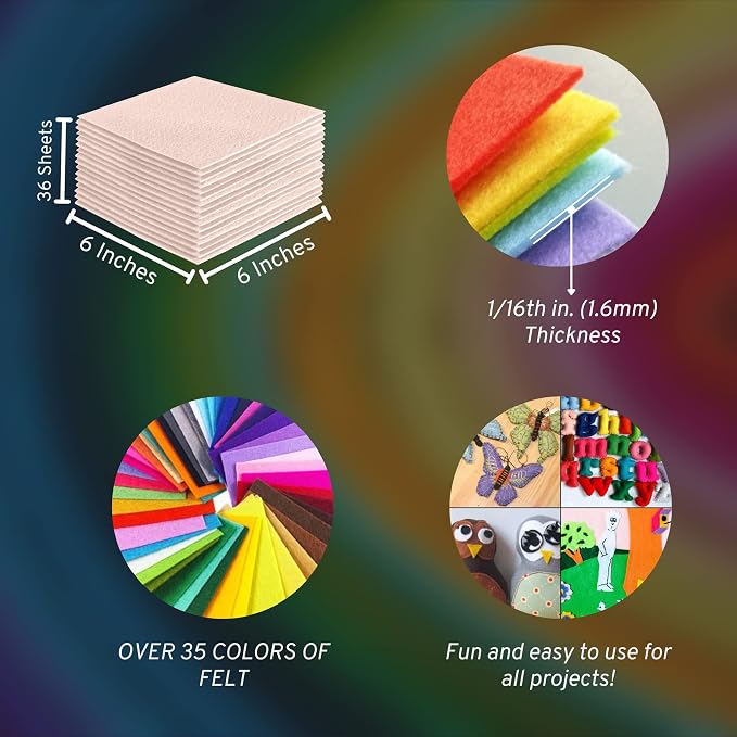 FabricLA Acrylic Felt Sheets for Crafts