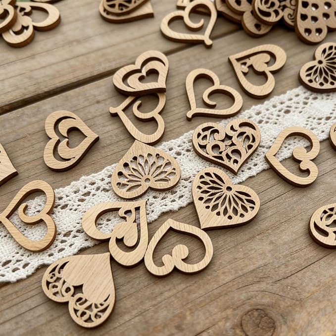100 Pcs Unfinished Wooden Cutouts