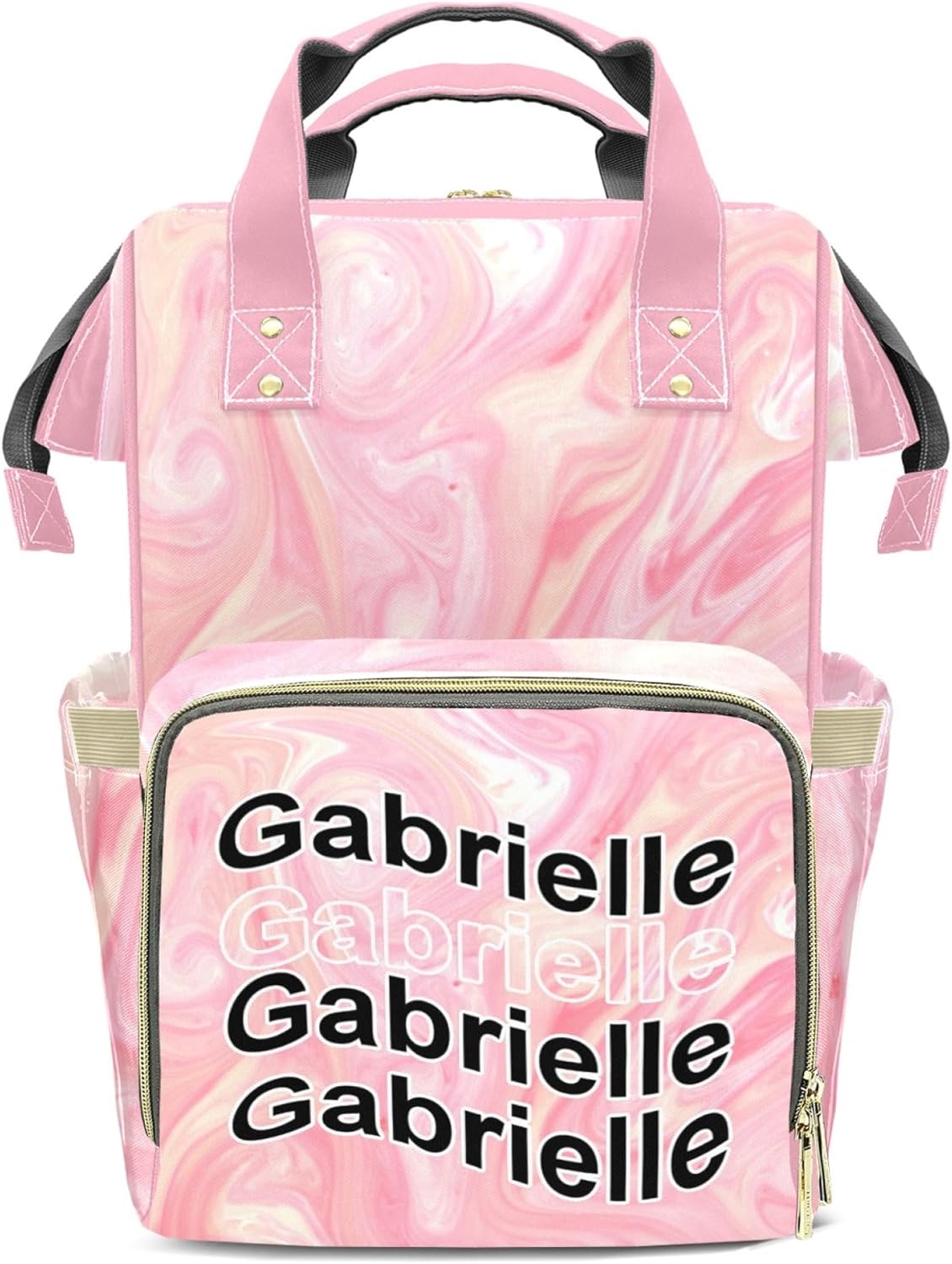 Custom Pink Diaper Bag Girls Baby Backpack Personalized Mommy Nursing Bag with Name Customized Casual Backpack for Travel Birthday Gift