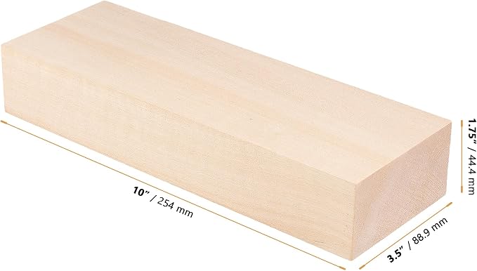 4 PCS 10x3.5x1.7 Inch Unfinished Wood Blocks, Wooden Rectangle Blocks Basswood