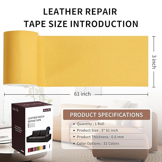 Leather Repair Patch Tape, Car Seat, Vinyl Leather Repair Kit