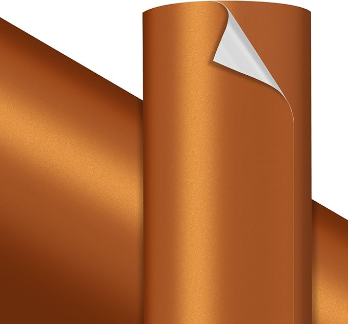 VViViD Premium Matte Metallic Copper Vinyl Roll 1ft x 5ft – Bubble-Free Air