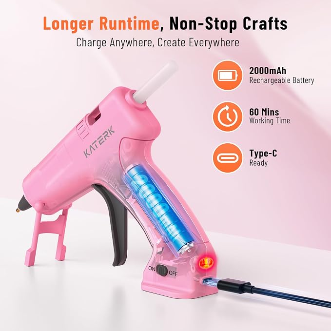 Katerk 3.7V Cordless Hot Glue Gun Kit