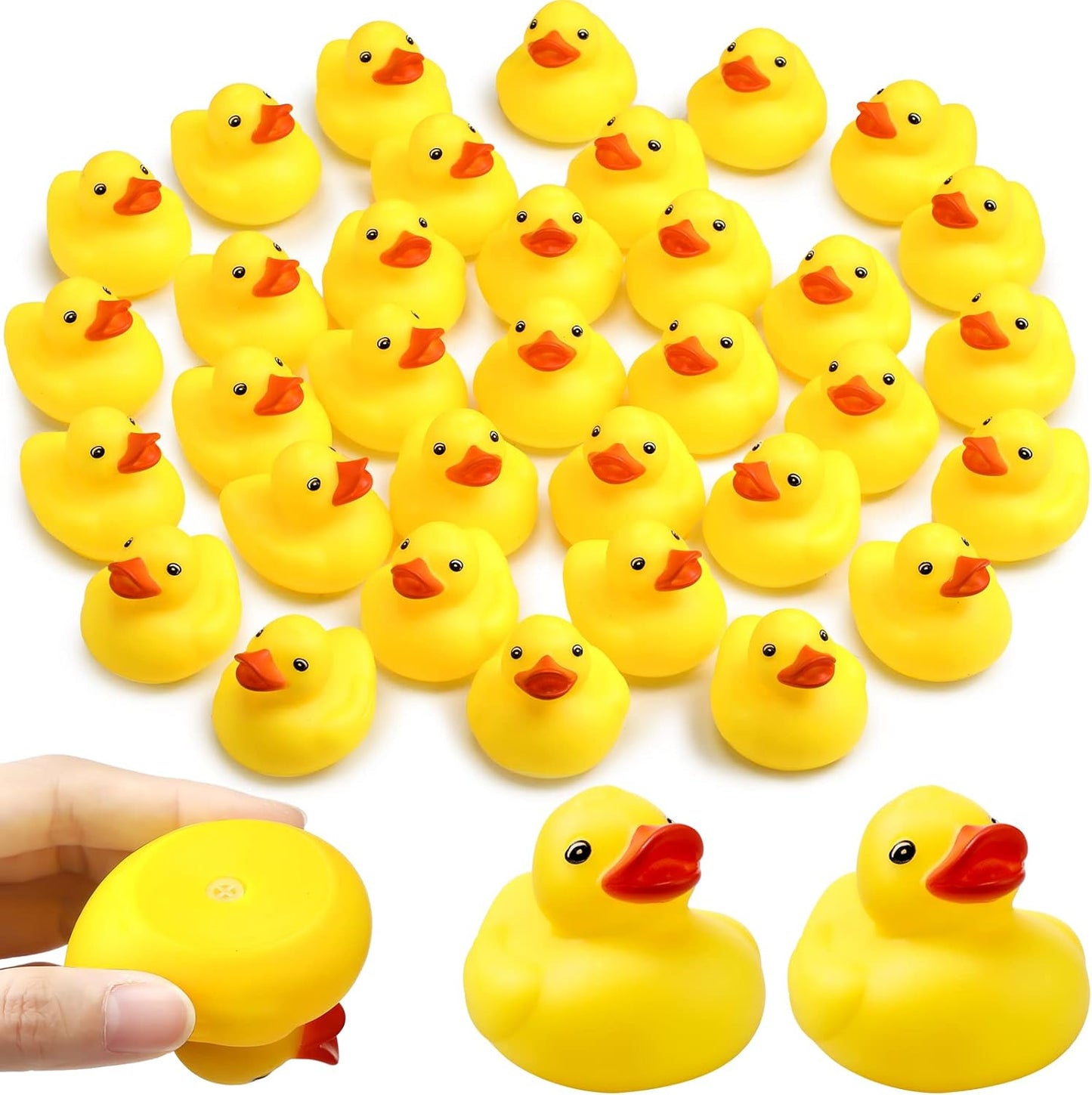 Vinsot 2 Inch Yellow Rubber Duck Bath Toys Large Rubber Ducks Bath Ducks Squeak Bathtub Toys for Birthday Pool Decoration Game Supplies(48 Pcs)