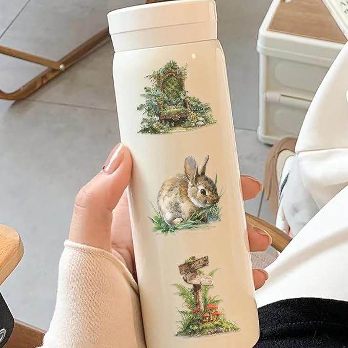 50PCS Forest Stickers PET Transparent Stickers Vintage Fantasy Forest Decals