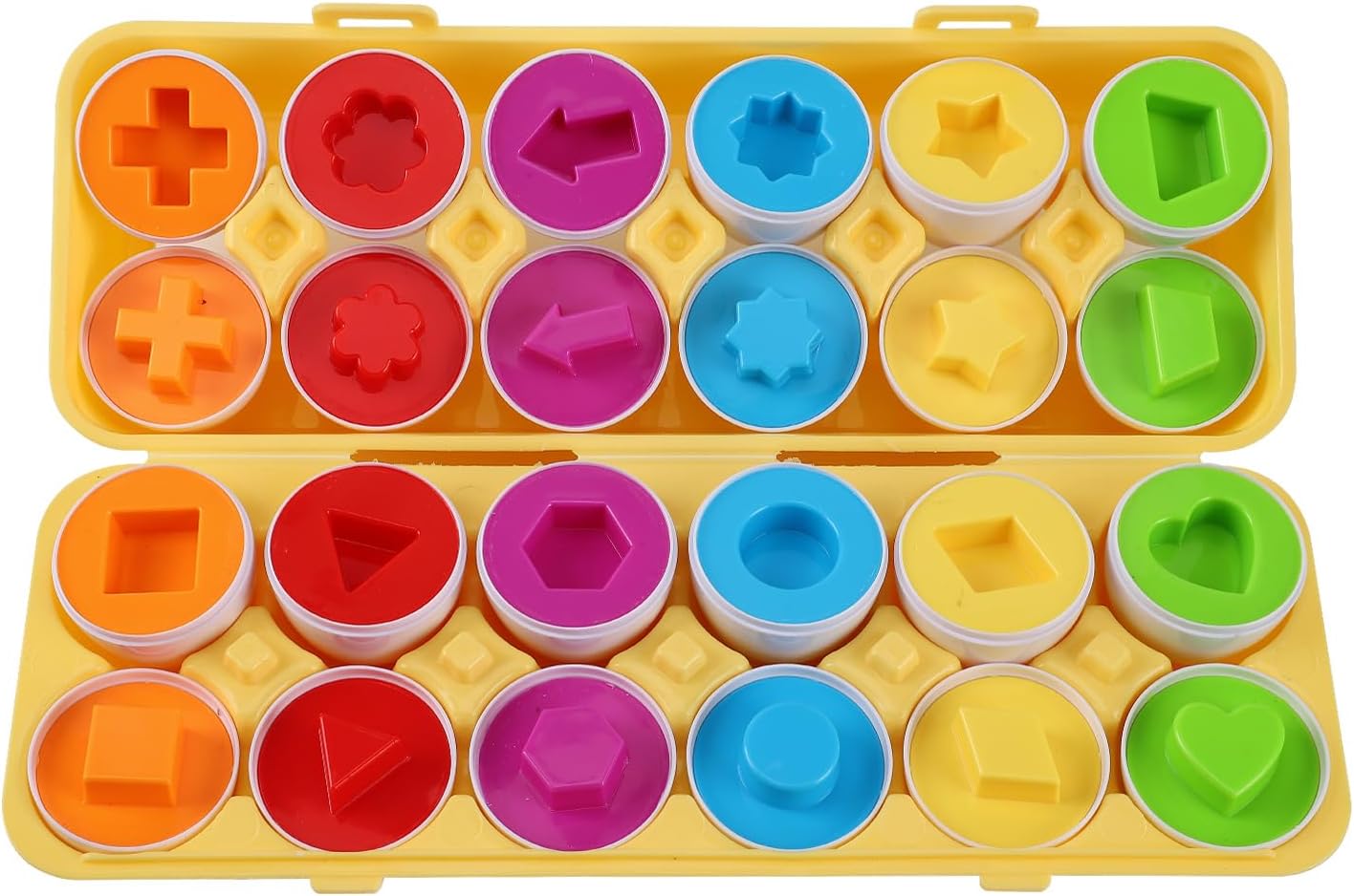 J-hong Matching Eggs 12 pcs Set Easter Eggs - Educational Color & Shape Recognition Sortere Skills Study Toys, Montessori Toys, STEM Educational Toy Gift for Toddler 1 2 3 Year Old