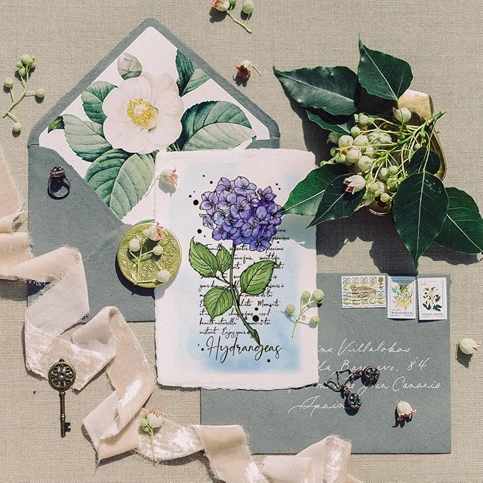 GLOBLELAND Hydrangeas Background Postcard Clear Stamps