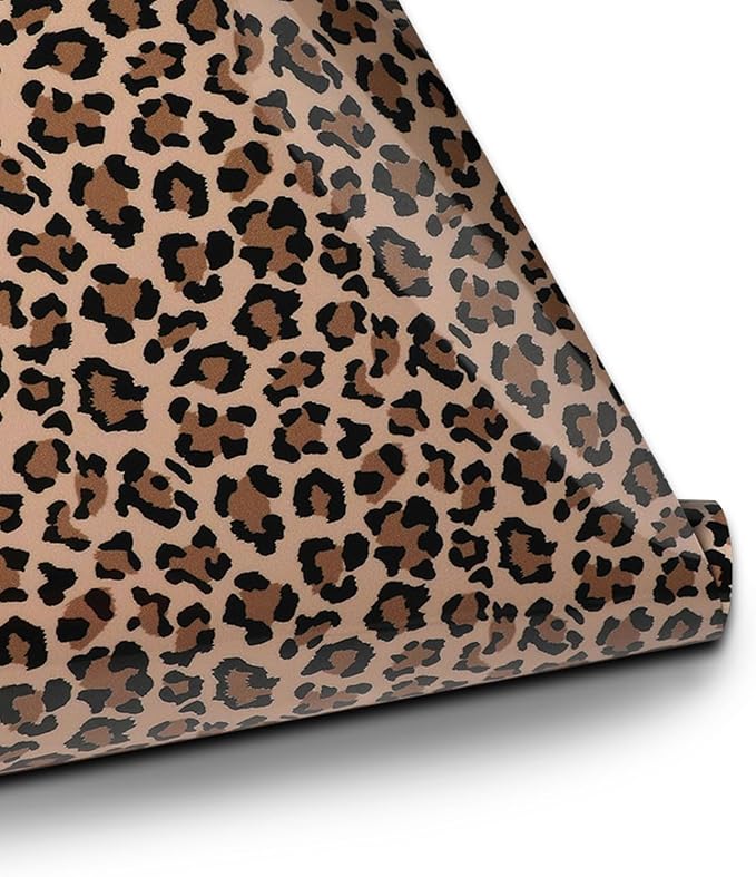 HTVRONT Heat Transfer Vinyl Roll, 12in x 8ft Leopard HTV | Leopard Printed Iron
